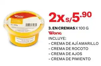 Wong Wong Crema de Ají Amarillo / Crema de Rocoto / Crema de Ajos / Crema de Pimiento 2 x 100g oferta