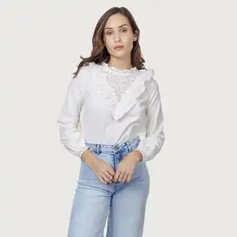 Mentha & Chocolate Blusa raia hueso oferta