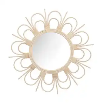 Espejo rattan flor ø43 cm