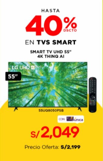 La Curacao LG Smart TV UHD 55" 4K Thinq AI oferta