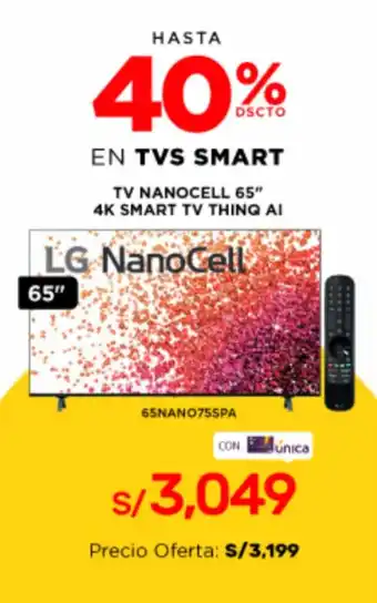 La Curacao LG Smart TV NanoCell 65" 4K Thinq AI oferta