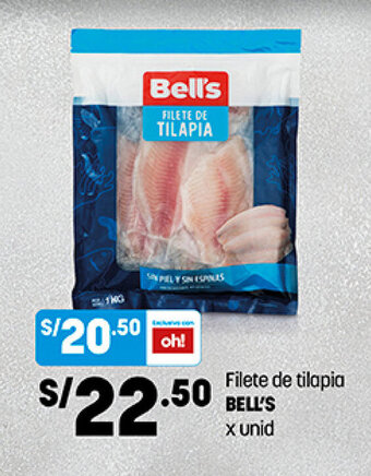 Plaza Vea Filete de Tilapia Bell's x unid oferta