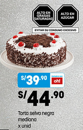 Plaza Vea Torta Selva Negra Mediana x unid oferta