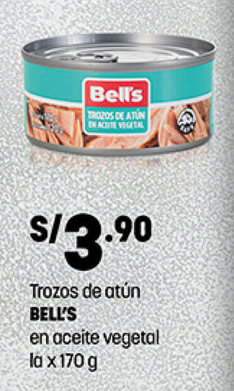 Plaza Vea Trozos de Atún Bell's en Aceite Vegetal la x 170g oferta