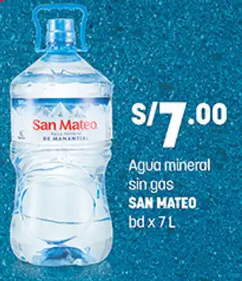 Plaza Vea Agua Mineral sin Gas San Mateo bd x 7L oferta