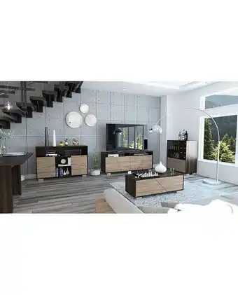 Tiendas EFE Rack tuhome tv 70 + bar + arrimo + mesa de centro fraktal - habano y miel oferta