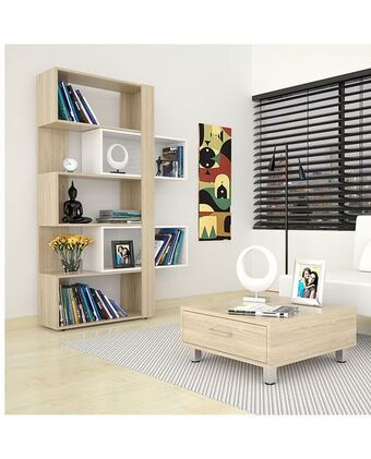 Tiendas EFE Biblioteca cubo + mesa de centro tuhome - rovere oferta