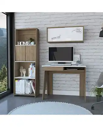 Tiendas EFE Combo escritorio + gabinete + biblioteca 160 note - blanco hg / miel oferta