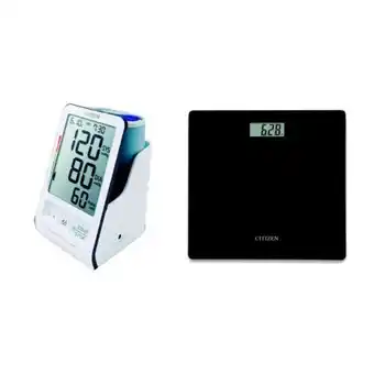 Hiraoka Tensiómetro citizen ch-456 + balanza de baño citizen hms324 bk oferta