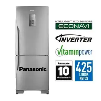 Hiraoka Refrigeradora panasonic bottom freezer nr-bb53pv3xd no frost 425l oferta