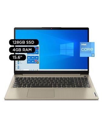 Tiendas EFE Laptop lenovo ideapad 3i 15.6' full hd intel core i3 128gb 4gb sand oferta