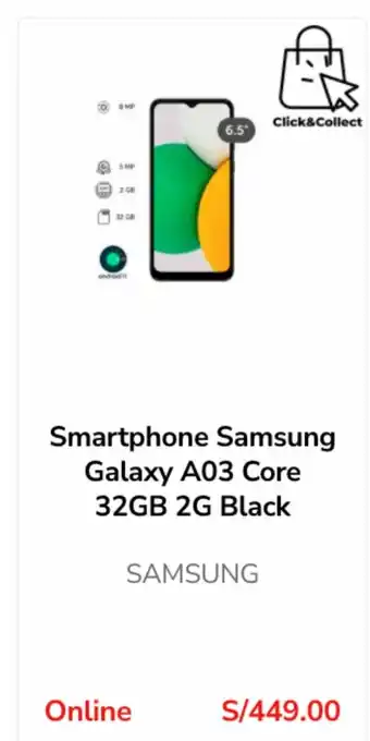 Metro Smartphone Samsung Galaxy A03 Core 32GB 2G Black oferta