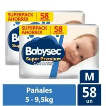 Freshmart Pack x2 pañal super premium supermega babysec talla m - paquete 58 unidades - unidad oferta