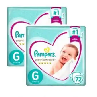 Freshmart Pack x2 pañales pampers megapack premium care talla g 72 unidades - unidad oferta