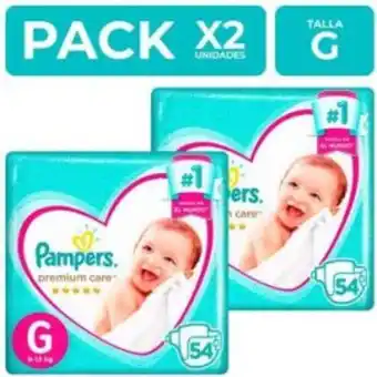 Freshmart Pack x2 pañales pampers premium care talla g 54 unidades - unidad oferta