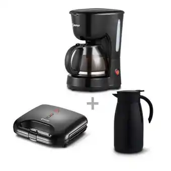 Hiraoka Cafetera miray cm-840 6 tazas + sandwichera miray sm-68n + termo miray 1l tm-a10n oferta