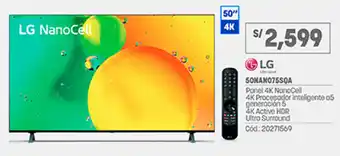 Plaza Vea LG Panel 4K NanoCell TV 50" 50NAN075SQA oferta
