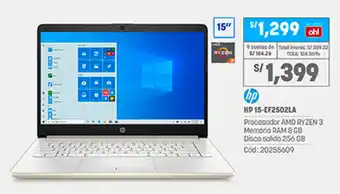Plaza Vea HP 15-EF2502LA oferta