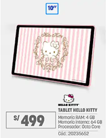 Plaza Vea Tablet Hello Kitty oferta
