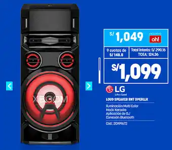 Plaza Vea LG Loud Speaker RN7 DPERLLK oferta