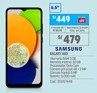 Plaza Vea Samsung Galaxy A03 oferta