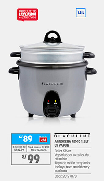 Plaza Vea Blackline Arrocera RC-10 1.8lt c/Vapor oferta