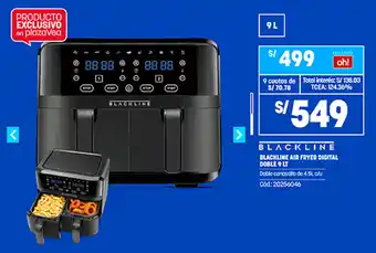 Plaza Vea Blackline Air Fryer Digital Doble 9lt oferta