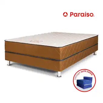 Tottus Cama majestic marrón 2 plazas + sofá cama oferta