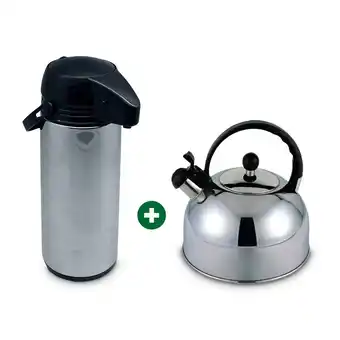 Tottus Combo termo sifon 1.9l + tetera 2.5l acero inoxidable oferta