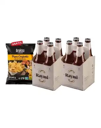 Sumon Licores Cerveza raymi trigo x8 botellas + inkachips papas saladas 142gr oferta