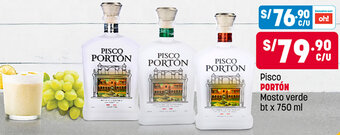 Plaza Vea Pisco Porton Mosto verde bt x 750ml oferta