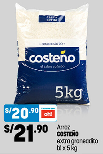 Plaza Vea Arroz Costeño Extra Graneadito bl x 5kg oferta