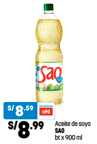 Plaza Vea Aceite de Soya Sao bt x 900ml oferta