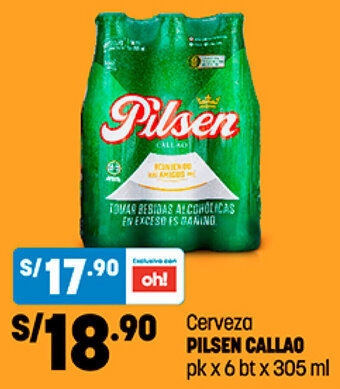 Plaza Vea Cerveza Pilsen Callao pk x 6 bt x 305ml oferta