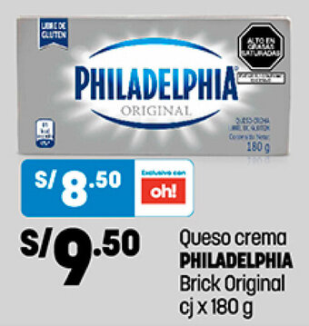 Plaza Vea Queso Crema Philadelphia Brick Original cj x 180g oferta