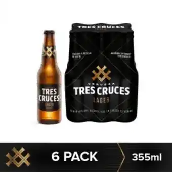 Freshmart Cerveza tres cruces lager 6pack - botella 355ml - unidad oferta