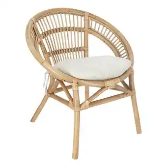 Casaideas Silla de ratán con cojín de tela 68x62x80 cm oferta