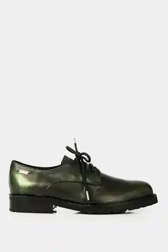 Zapatos cordón dinira de cuero para mujer efecto metalizado