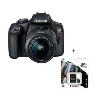 Hiraoka Cámara digital canon eos rebel t7 18-55 is ii + tarjeta micro sd kingston 32gb canvas select plus oferta