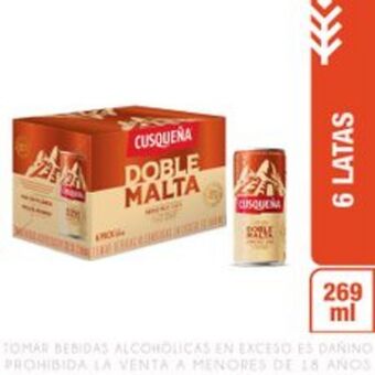 Metro Sixpack cerveza cusqueña doble malta lata 269ml oferta