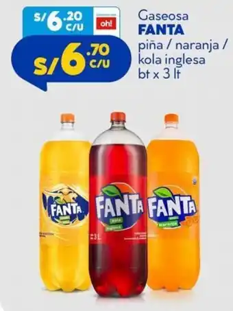 Mass Gaseosa Fanta Piña/ Naranja/ Kola Inglesa 3lt oferta