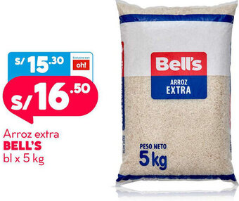 Plaza Vea Arroz Extra Bell's bl x 5kg oferta