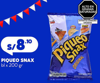 Plaza Vea Piqueo Snax bl x 200gr oferta