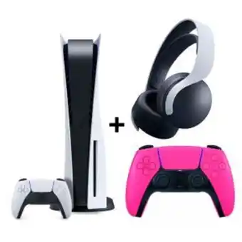 Phantom Playstation 5 ranura disco + audífonos pulse 3d + mando adicional (nova pink) oferta