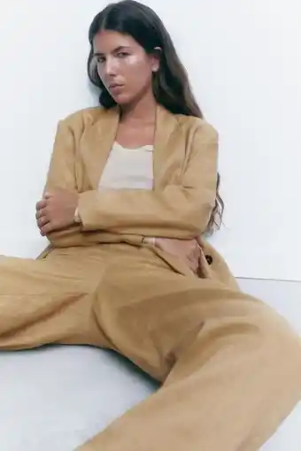 ZARA Pantalón carrot lino oferta