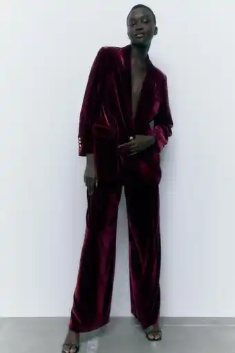 ZARA Pantalón fluido terciopelo oferta