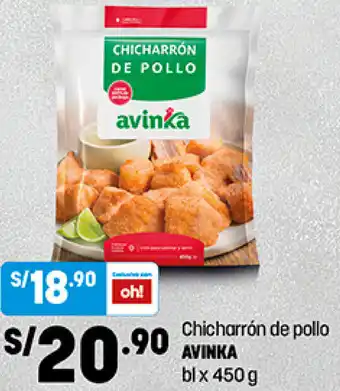 Plaza Vea Chicharrón de Pollo Avinka 450g oferta