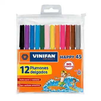 Comercial Li Plumones vinifan delgados estuche zipper happy 45 x 12 und oferta