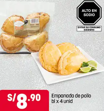 Plaza Vea Empanadda de Pollo bl x 4 Unid oferta