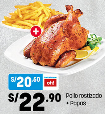 Plaza Vea Pollo Rostizado + Papas oferta